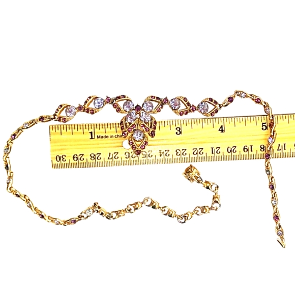 BOGOFF Antique GoldTone Purple Lavender Rhinestone - Picture 6 of 8